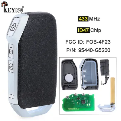 KEYECU 433MHz 8A Chip FCC ID: FOB-4F23 PN: 95440-G5200 4 Buttons Smart Remote Control Key Fob for