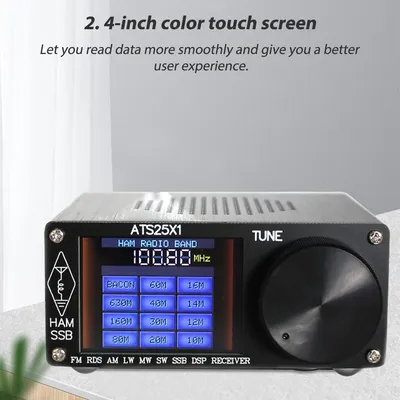 Original ATS-20+ Si4732 Radio Receiver FM LW MW And SW SSB With 2.4 inch Touch Screen Full Band