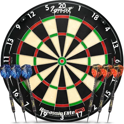 Dart Board Professional- Competition Size Kenyan Sisal Dart Board for Adults - Staple-Free