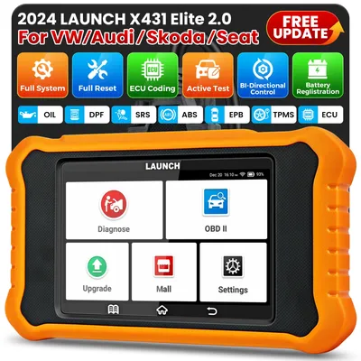 LAUNCH X431 Elite 2.0 OBD2 Scanner Full Systems Car Scan Diagnostic Tool Auto Scan Active Test Free