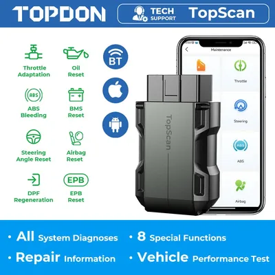 TOPDON TopScan Lite Scanner Smart Diagnostic Tool DTC Repair Guide Bluetooth OBD2 code reader Full