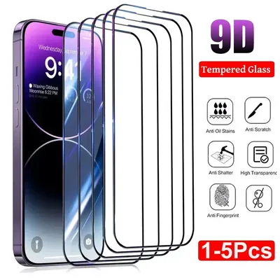 Tempered Glass For iPhone 15 14 13 12 11 Pro XR X XS Max Screen Protector For iPhone 13 Mini 12 11