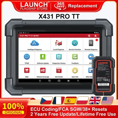 LAUNCH X431 PRO TT Car Diagnostic Tool OBD2 Scanner Full Systems ECU Coding Active Test VAG Guided