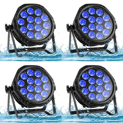 U'King 4PCS 14 LED Par Light 14x10W DJ Party Lights IP65 Waterproof LED RGBW DMX512 Effect Stage