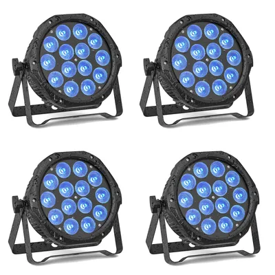U'King 4PCS Waterproof LED Par Light 14x10W LED RGBW DJ Party Light IP65 DMX512 Effect Stage Lighting for Disco Bar Nightclub
