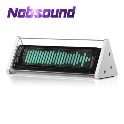 Nobsound Bluetooth 5.0 VFD Clock Music Spectrum Display Screen Sound Level Meter 3.5mm AUX Audio