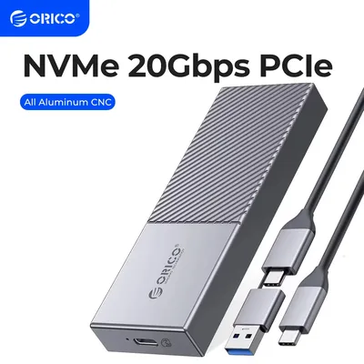 ORICO 20Gbps M2 NVME SSD Case All Aluminum M.2 NVMe SSD Enclosure USB3.2 GEN2 x2 Type-C For M.2