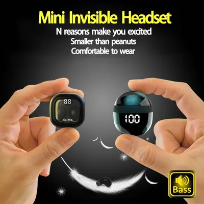 SK Mini headphones 5.3 wireless bluetooth headset small earbuds sleep work sports invisible HD HIFI