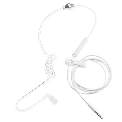 Singlesided Earphone Inear Vacuum Spiral Tube Empty 35mm Radiationproof Stereo Headset With Mic Air