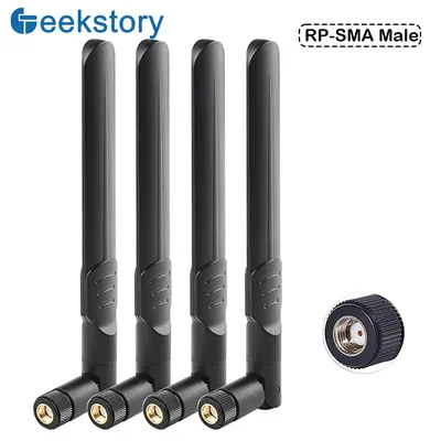 4 PCS Dual Band WiFi 2.4GHz 5.8GHz 6dBi RP-SMA Male Antenna Universal Antenna Amplifier for WiFi