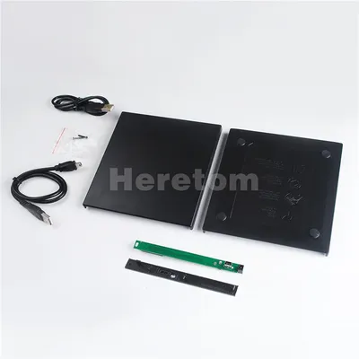 Heretom Slim ABS USB 2.0 12.7mm IDE/ PATA to SATA External CD DVD Optical Drive Enclosure Case for