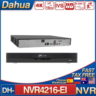 Original Dahua 4K 16 Channels 2 HDDs Wizsense NVR4216-EI Network Video Recorder AI by NVR Camera