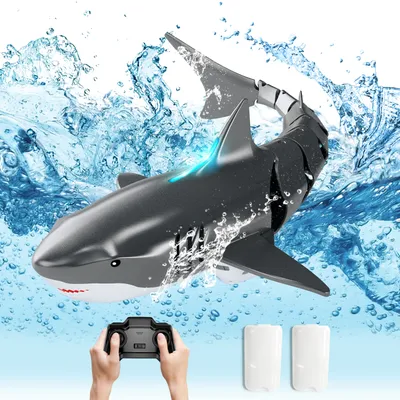 Remote Control Shark Pool Toys for Kids Age 8-12,2.4Ghz Waterproof RC Boat,Toy Shark with Light for