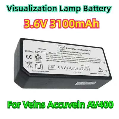 Visualization Lamp Battery 3.6V 3100mAh for Veins Accuvein AV400