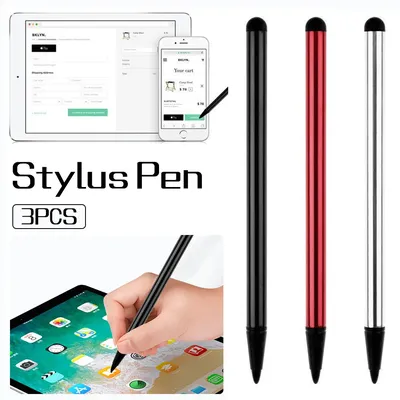 Dual Function 3PCS CanetaTouch Screen Pen For IPhone IPadSamsung Tablet PC Stylus Pen Smart Phone