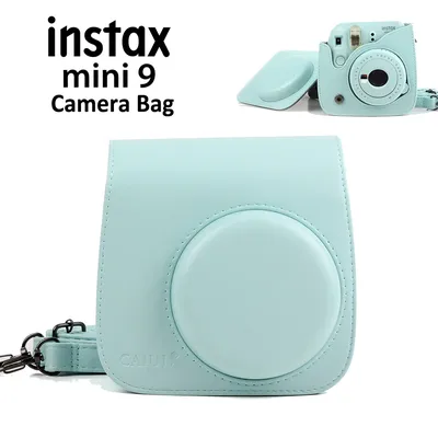 Ice Blue Carrying PU Leather Bag Case Cover with Shoulder Strap For Fujifilm Instax Mini 9/8 Mini 11