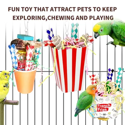 Bird Toys, 3PCS Bird Shredding Toys,Bird Shredder Toys Chewing Toys Parrot Cage Foraging Hanging