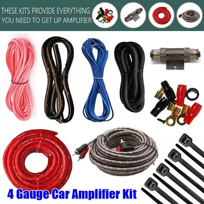 Complete Car Audio 4AWG Gauge Cable Kit Amp Amplifier Install RCA Fuse Subwoofer Sub Wiring Set 2300