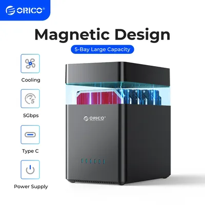 ORICO DS Series 5 Bay 3.5 inch USB Hard Drive Enclosure Magnetic-type SATA to USB3.0/Type-C HDD Case for Altcoins Mining