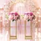 2Pcs Gold Flower Floor Stand Metal Column Flower Stand Flower Arrangement For Wedding Party Dinner