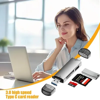 Phone Card Reader Versatile Flash Card Reader Computer Card Readers High-Speed USB Card Adapter Type