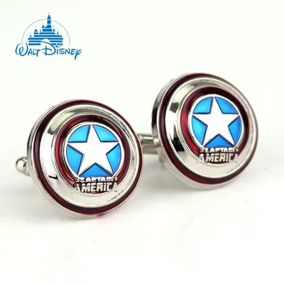 Disney Marvel Sci-fi Movie Avengers Captain America Shield Cufflinks Fashion Trend Metal Cufflinks