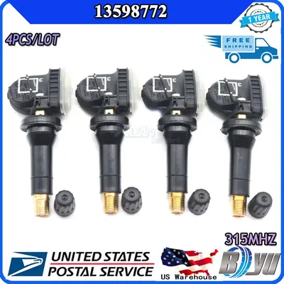 4pcs TPMS Tire Pressure Sensor Monitoring System 13598772 For Buick Encore Cadillac CT6 GMC Sierra