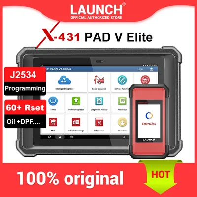 LAUNCH X431 Pad V Elite J2534 Reprogramming Tool, Online ECU Coding, Topology Diagnostic Scanner,50+