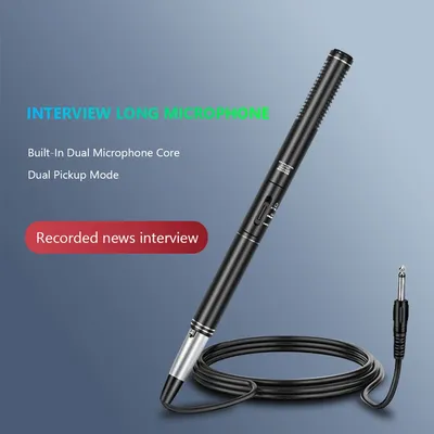 Professional Condenser Microphone Interview Recording Vlog Live Mic Super-cardioid for Canon Nikon