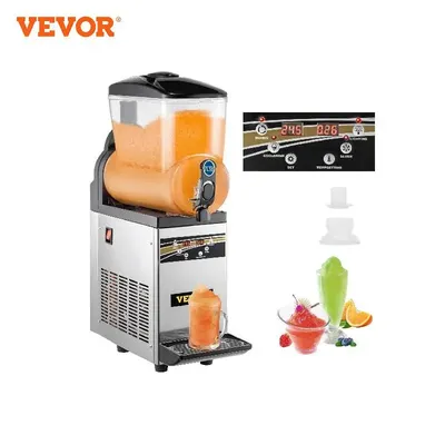 VEVOR Commercial Slushy Machine 15L Singel Tank Margarita Machine Stainless Steel Frozen Drink