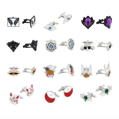 Pack Novelty Customized Cufflinks For Mens Fashion Jewelry Tie Clip Anime Game Men Gift Cufflinks