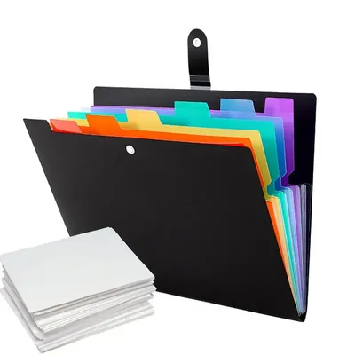 Expanding File Folder Simple 7-Pocket File Accordion Organizer with Colorful Labels Waterproof Large