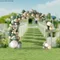 9ft Metal Wedding Arch Stand Round Balloon Arch Party Backdrop Decor Flower Rack Wedding Metal Frame