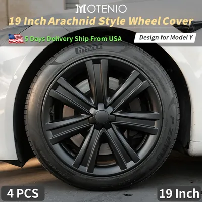 4PCS/Set Hubcaps 19 inches Full Coverage Arachnid Wheel Cover Cap Design for Tesla Model S/ Model Y