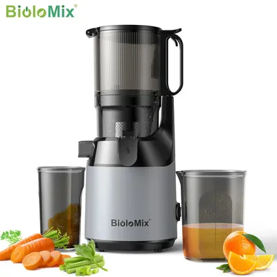 BioloMix Cold Press Juicer,with 130mm Feed Chute,Fit Whole Fruits & Vegetables,High Juice Yield,BPA