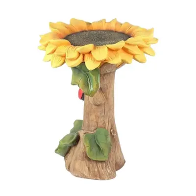 Sunflower Bird Bath Colorful Sunflower Bird Bath Statue Resin Weatherproof Decorative Garden