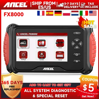 2024 ANCEL FX8000 OBD2 Automotoive Scanner All System Code Reader ABS EPB BAT TPS Oil Reset