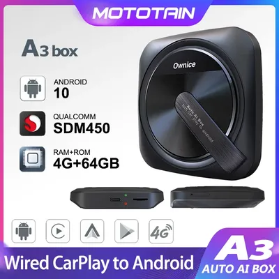 Ownice A3 CarPlay Ai Box Wireless Android Auto Car Play Adapter Streaming TV Box for Spotify NetFlix