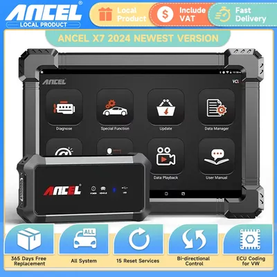 Ancel X7 OBD2 Automotive Scanner Professional OBD Scanner Full System ABS Oil EPB SAS Reset