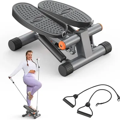 Steppers for Exercise, Stair Stepper with Resistance Bands, Mini Stepper with 300LBS Loading