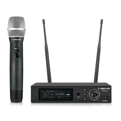 True Diversity Wireless Microphone System Single Cordless Mic Set w/Auto Scan UHF Professional