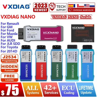 VXDIAG NANO Full Systems Diagnostic OBD2 Scanner ECU Coding for Renault for GM for JLR for VW for Ford for Toyota VCX Scanner