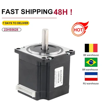 Nema 23 Stepper Motor 4-lead 165 Oz-in 56mm 126N.CM 2.8A 6.35mm or 8mm shaft 23HS5628 black motor