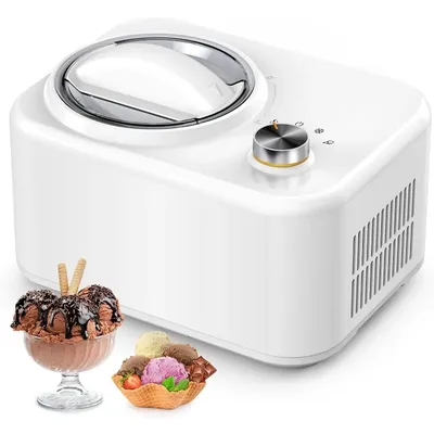 COWSAR 1 Quart Ice Cream Maker Machine with Built-in Compressor, Fully Automatic, No Pre-freezing, 1