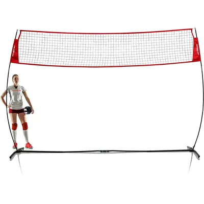 Freestanding Volleyball Warm Up Net, Portable Design for Indoor Or Outdoor Use, Foldable One Piece