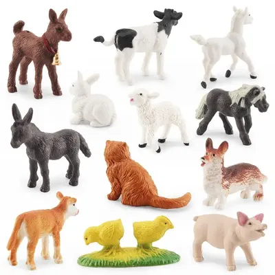 Farm Animal Figurines 12 Pieces Farm Figurines Playset Realistic Farm Party Favors Farmhouse Animal