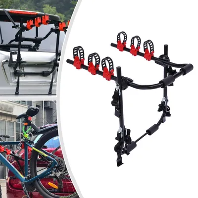 3-Bicycle Sturdy Arm Trunk Mount Bike Carrier Rack Hatchback Rear Holder for AUTO SUV & Car