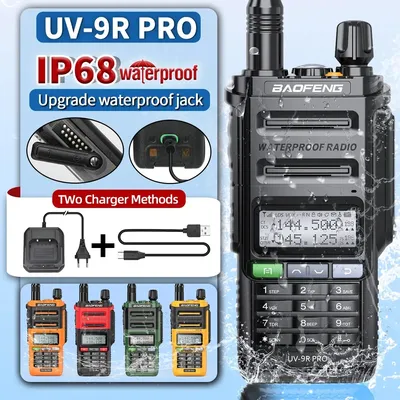 Baofeng UV 9R PRO V1 IP68 Waterproof Walkie Talkie High Power Dual Band UHF VHF Type-C Charger Long