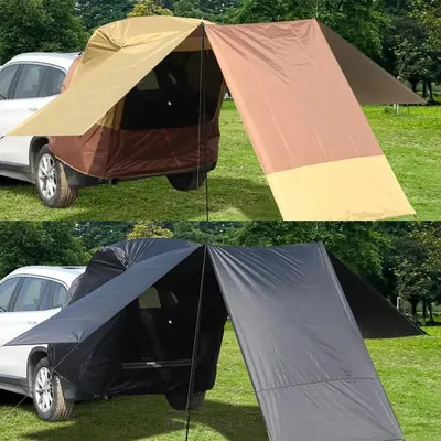 Portable Camping SUV Trunk Tent Car Rear Door Tent SUV 3 Sided Extended Shade Tent Outside Shelter