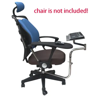 OK010 Full Motion Chair Shaft Clamp Keyboard Support + Chair Arm Clamp Elbow Wrist Support Mouse Pad